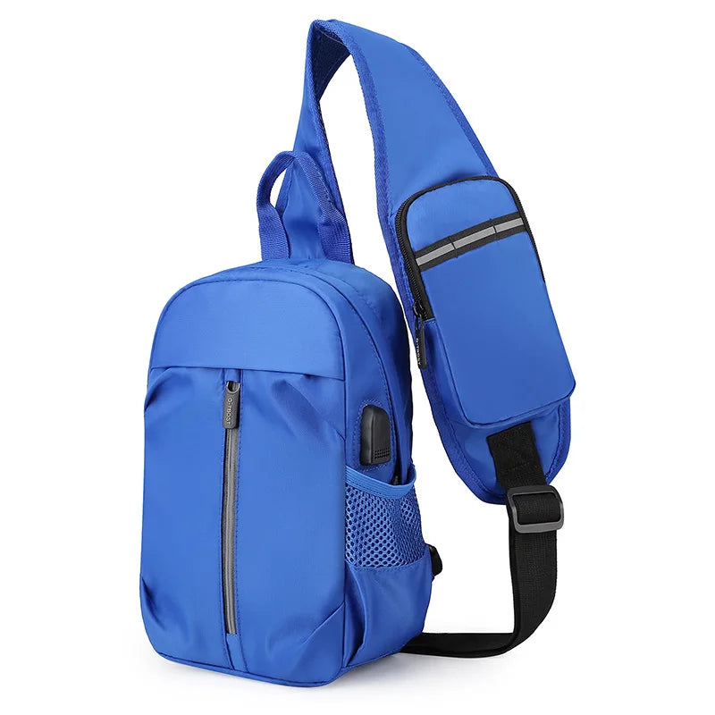 anti-theft chest bag usb port crossbody bag small travel bag for men mobile phone bag to sling shoulder bag outdoor sports bag