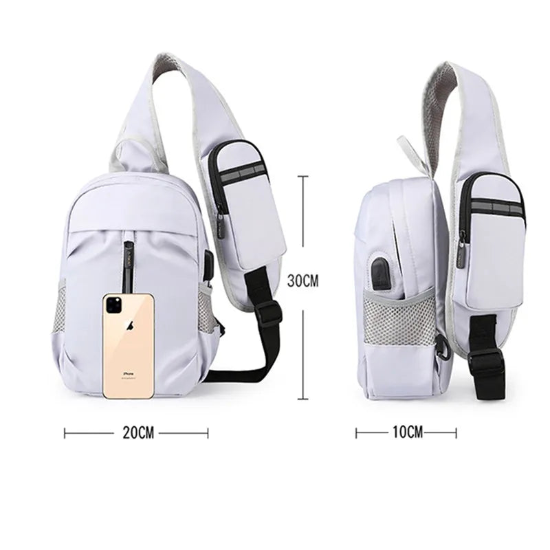 anti-theft chest bag usb port crossbody bag small travel bag for men mobile phone bag to sling shoulder bag outdoor sports bag