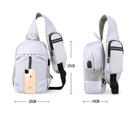 anti-theft chest bag usb port crossbody bag small travel bag for men mobile phone bag to sling shoulder bag outdoor sports bag