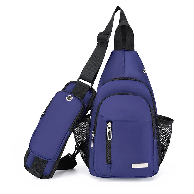anti-theft chest bag usb port crossbody bag with earphone jack small travel bag mobile phone bag shoulder bag outdoor sports bag