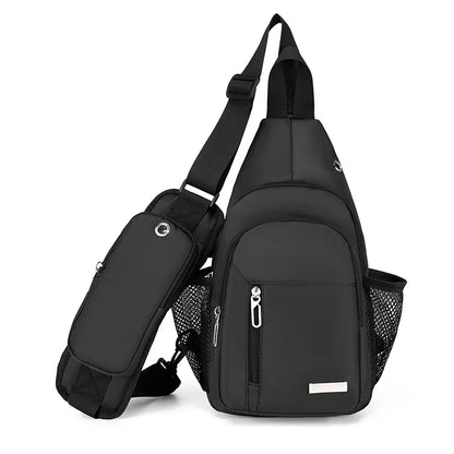 anti-theft chest bag usb port crossbody bag with earphone jack small travel bag mobile phone bag shoulder bag outdoor sports bag