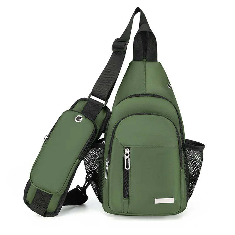 anti-theft chest bag usb port crossbody bag with earphone jack small travel bag mobile phone bag shoulder bag outdoor sports bag