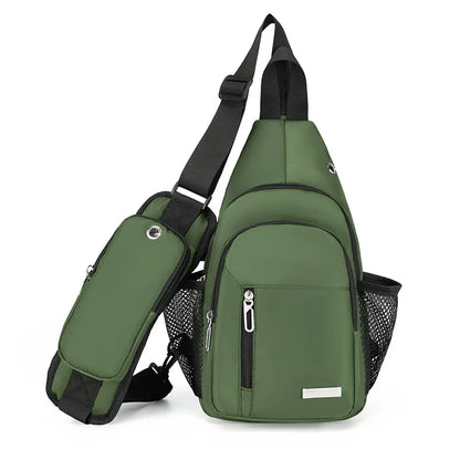 anti-theft chest bag usb port crossbody bag with earphone jack small travel bag mobile phone bag shoulder bag outdoor sports bag