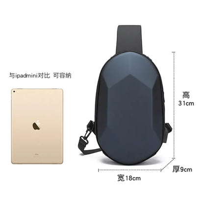 anti-theft men chest bag new fashion usb chest bag with earphone jack small shoulder bag man waterproof sports mobile phone bag