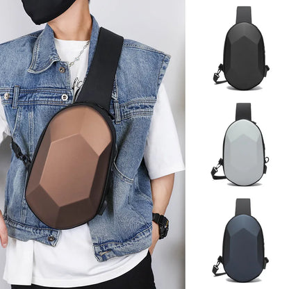 anti-theft men chest bag new fashion usb chest bag with earphone jack small shoulder bag man waterproof sports mobile phone bag
