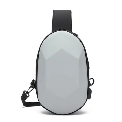 anti-theft men chest bag new fashion usb chest bag with earphone jack small shoulder bag man waterproof sports mobile phone bag
