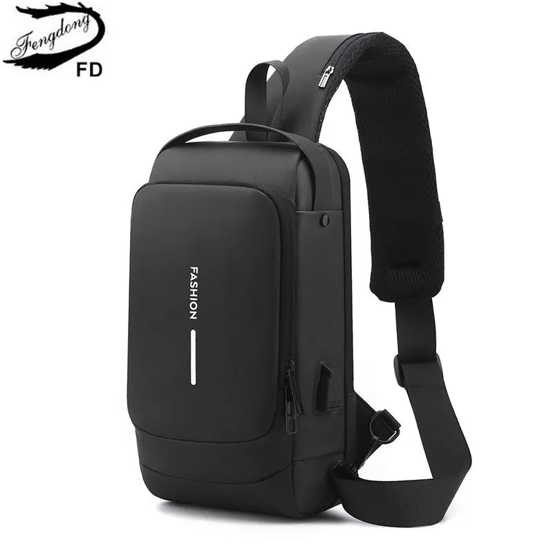 anti-theft shoulder bag for ipad mini 6 crossbody bag for men travel chest bag with password lock messenger bag men male gift