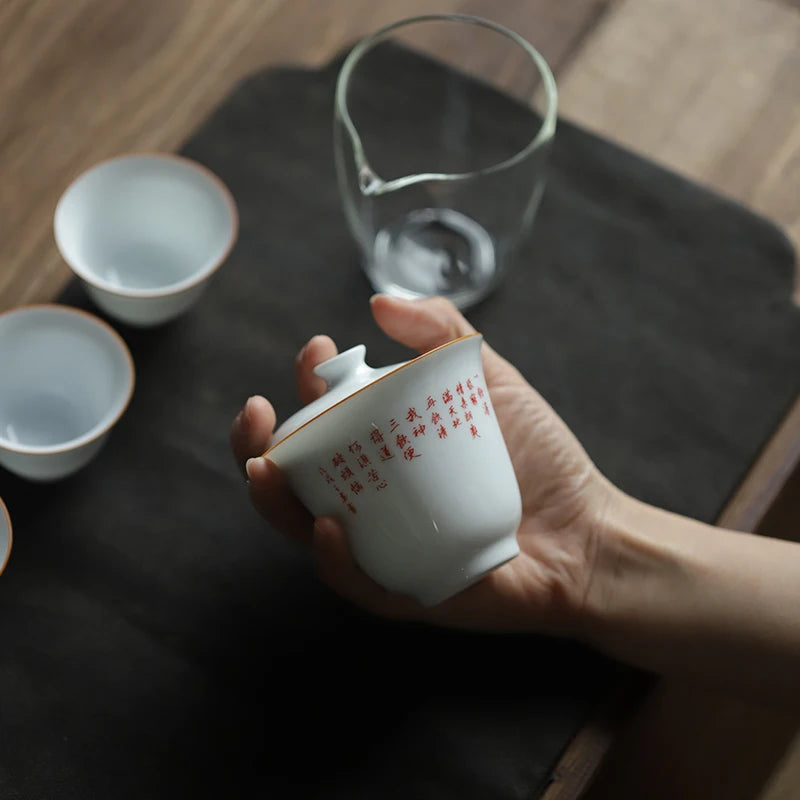 at the beginning of the crack of a pot of tea drinking song two cup four cups of tureen portable travel kung fu tea set