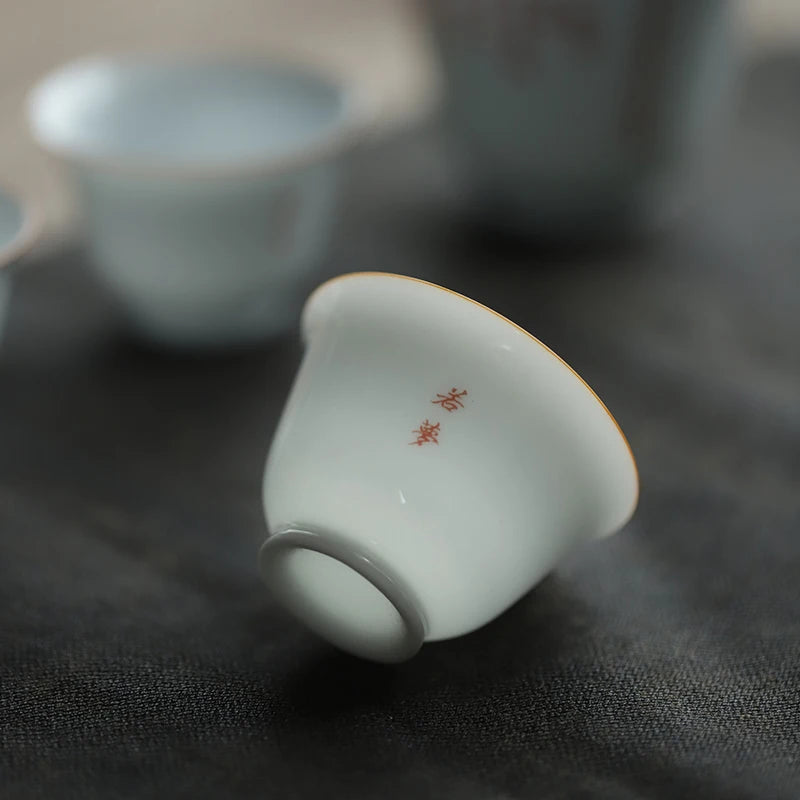 at the beginning of the crack of a pot of tea drinking song two cup four cups of tureen portable travel kung fu tea set