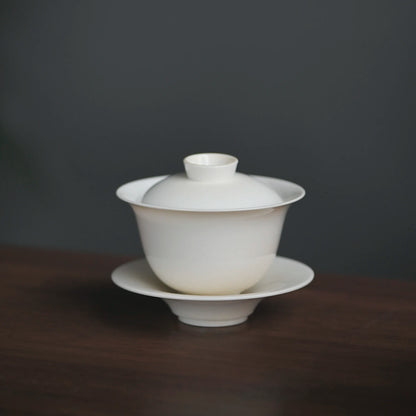 at the beginning of the jingdezhen glaze kiln shell tureen single three bowl of tea bowl thin foetus tea set manually