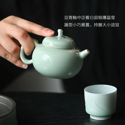 at the beginning of the jingdezhen porcelain of song dynasty by pea green antique pot home beauty tea kungfu tea pot