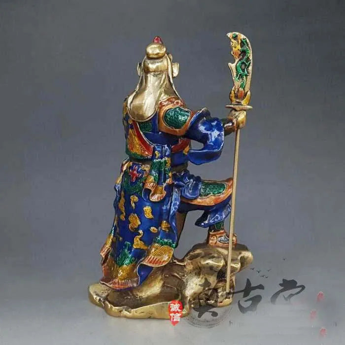 auspicious GUAN GONG ART statue # efficacious Talisman #color Painting Money Drawing Martial god of wealth bronze GUAN DI statue