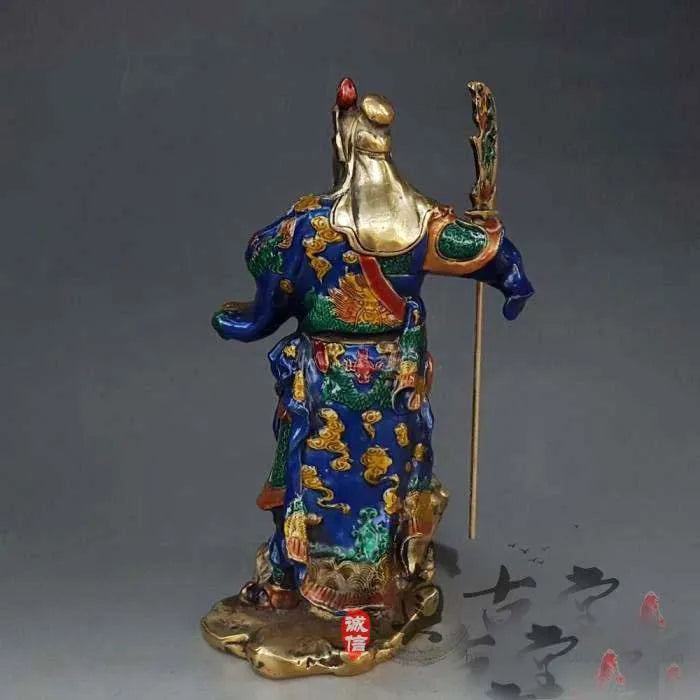 auspicious GUAN GONG ART statue # efficacious Talisman #color Painting Money Drawing Martial god of wealth bronze GUAN DI statue