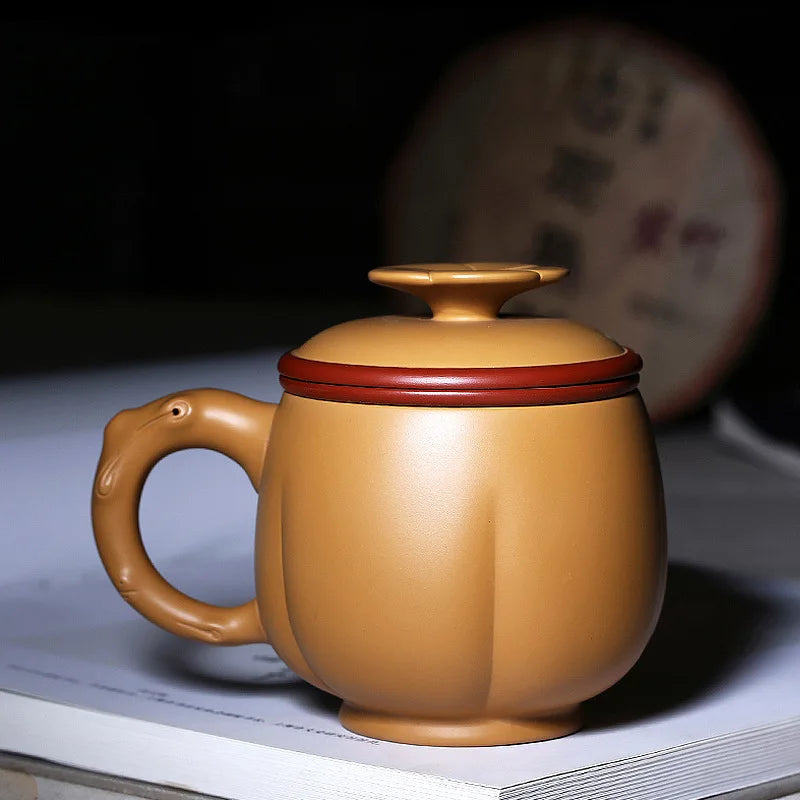 authentic yixing zisha duan clay mug cup handmade tea cup with infuser cups inside marked Chinese kungfu office cup of tea new