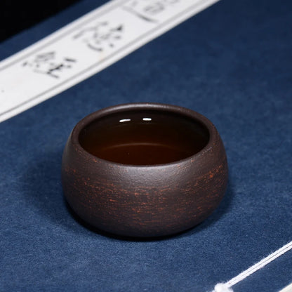 authentic yixing zisha tea cup marked small cup purple grit Chinese kungfu 30ml cup of tea black galaxy clay master Pu'er cup