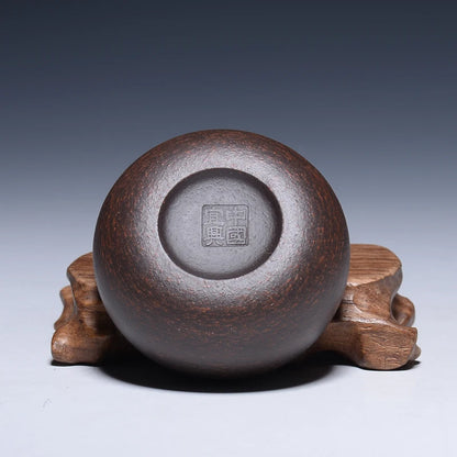 authentic yixing zisha tea cup marked small cup purple grit Chinese kungfu 30ml cup of tea black galaxy clay master Pu'er cup