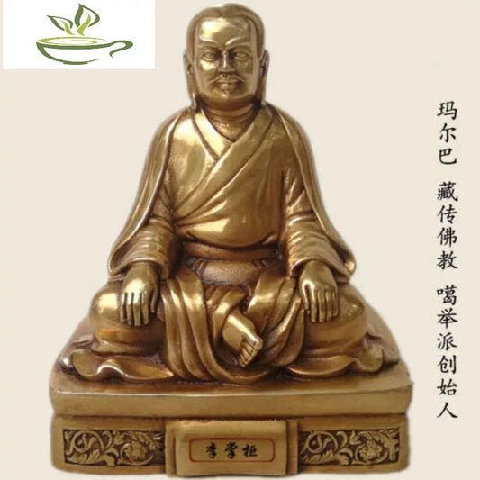 Bronze Buddha Statue Auspicious Guardian Kagyupa Marba White Bridge Ancestors
