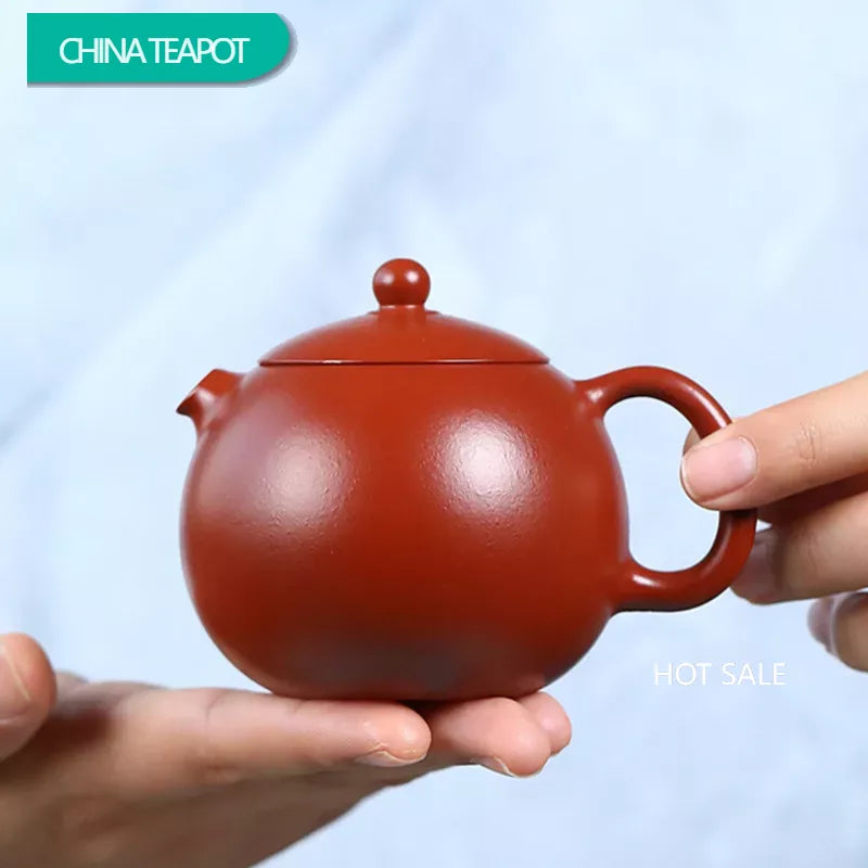 140ml Yixing Purple Clay Filter Teapots Handmade Dahongpao Xishi Tea Pot Raw Ore Beauty Kettle Chinese Zisha Tea Set Accessories