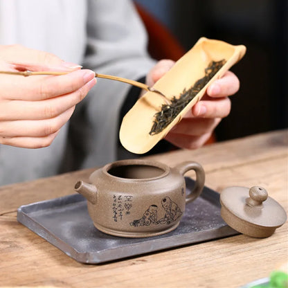ball shaped infuser holes Chinese kungfu tea pot marked real yixing zisha duan clay pot handmade 155ml China master pot on sales