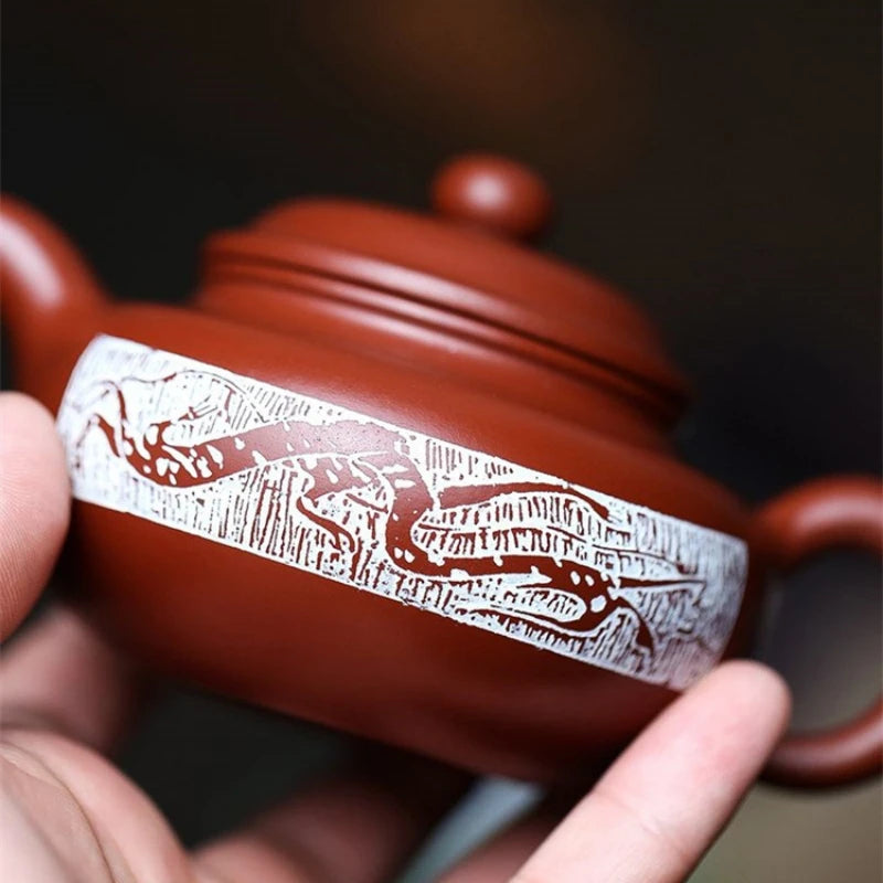 ball shaped infuser holes marked real yixing zisha dahongpao clay 190ml tea pot handmade original ore kungfu pot antique style