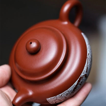 ball shaped infuser holes marked real yixing zisha dahongpao clay 190ml tea pot handmade original ore kungfu pot antique style