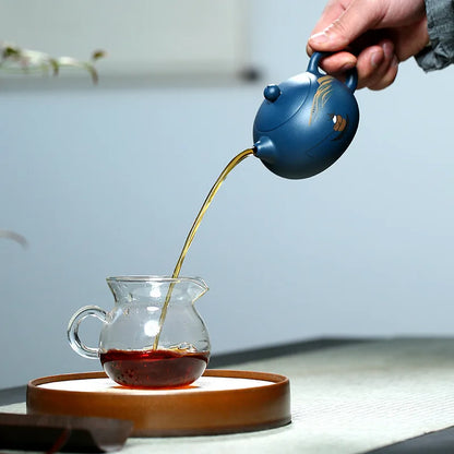 ball shaped infuser holes marked xishi pot real yixing zisha tianqing clay kungfu tea pot 210ml handmade master brewer pot China