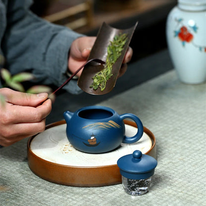 ball shaped infuser holes marked xishi pot real yixing zisha tianqing clay kungfu tea pot 210ml handmade master brewer pot China