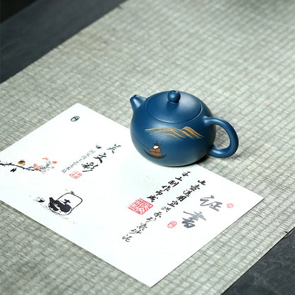 ball shaped infuser holes marked xishi pot real yixing zisha tianqing clay kungfu tea pot 210ml handmade master brewer pot China