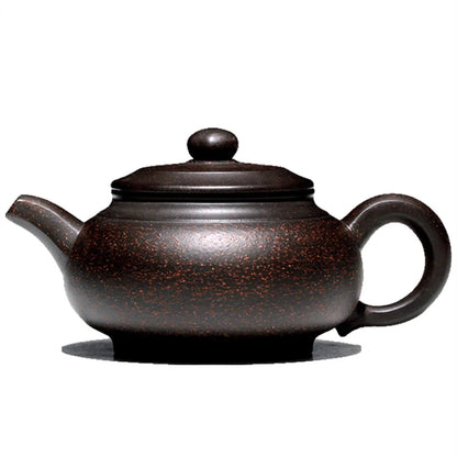 ball shaped infuser holes tea pot full handmade master pot marked real yixing zisha black galaxy clay pot of tea limited stock