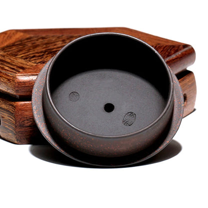 ball shaped infuser holes tea pot full handmade master pot marked real yixing zisha black galaxy clay pot of tea limited stock