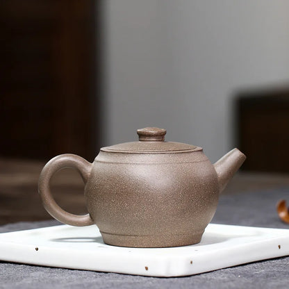 ball shaped infuser holes true yixing zisha original ore qinghui duan clay marked tea pot Chinese character carved pot of tea