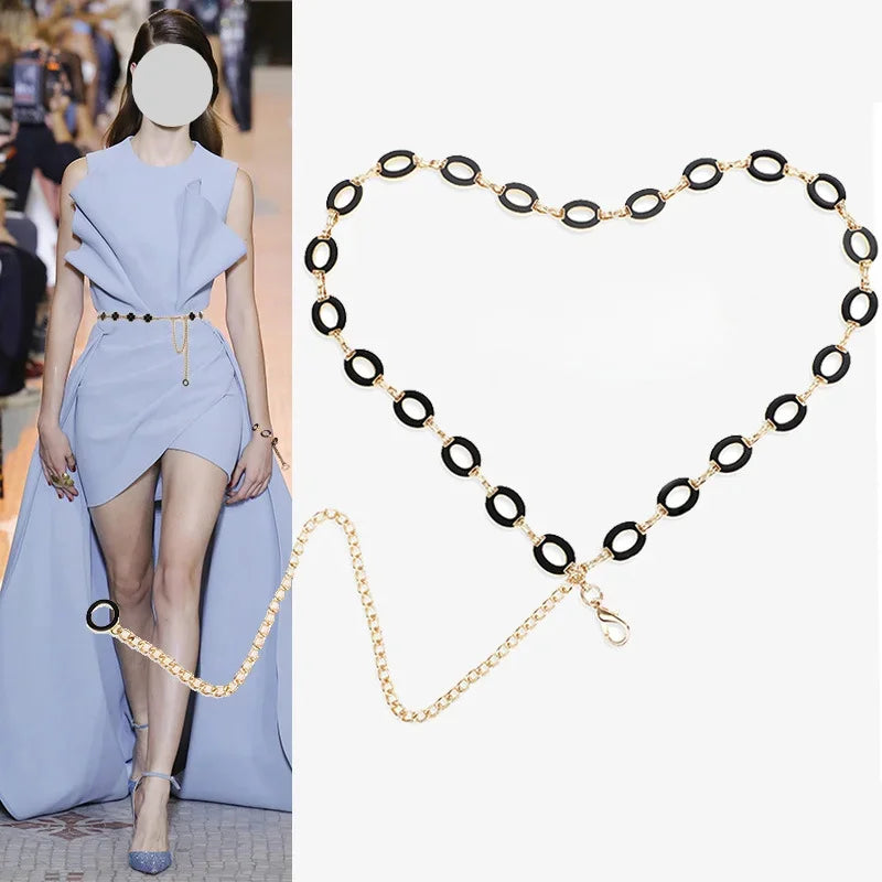 band Cool Love Decoration Skirt Versatile Pearl Waist Chain Fashion Designer Belts for Women