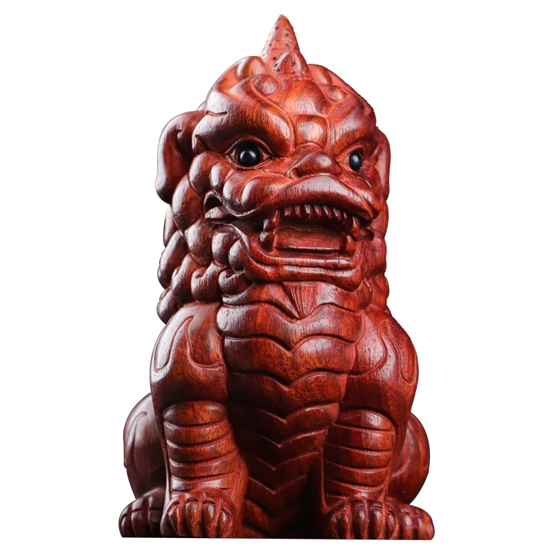 baphia nitida lodd 13cm Traditional Chinese Home Decor Office Decoration Feng Shui Mascot Real WoddCollection pixiu