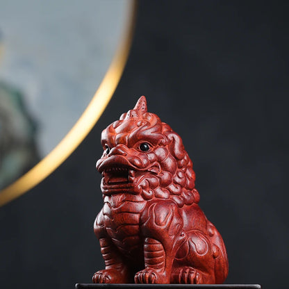 baphia nitida lodd 13cm Traditional Chinese Home Decor Office Decoration Feng Shui Mascot Real WoddCollection pixiu