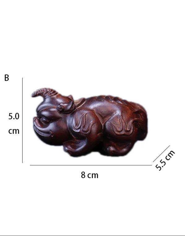baphia nitida lodd 8cm Traditional Chinese Wood Statue Office Decoration Home Decor Mascot pixiu