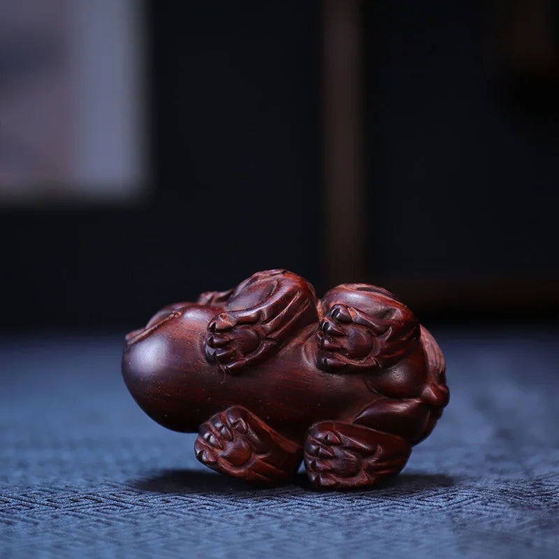 baphia nitida lodd 8cm Traditional Chinese Wood Statue Office Decoration Home Decor Mascot pixiu