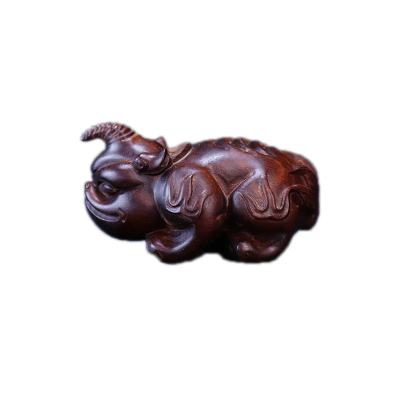 baphia nitida lodd 8cm Traditional Chinese Wood Statue Office Decoration Home Decor Mascot pixiu