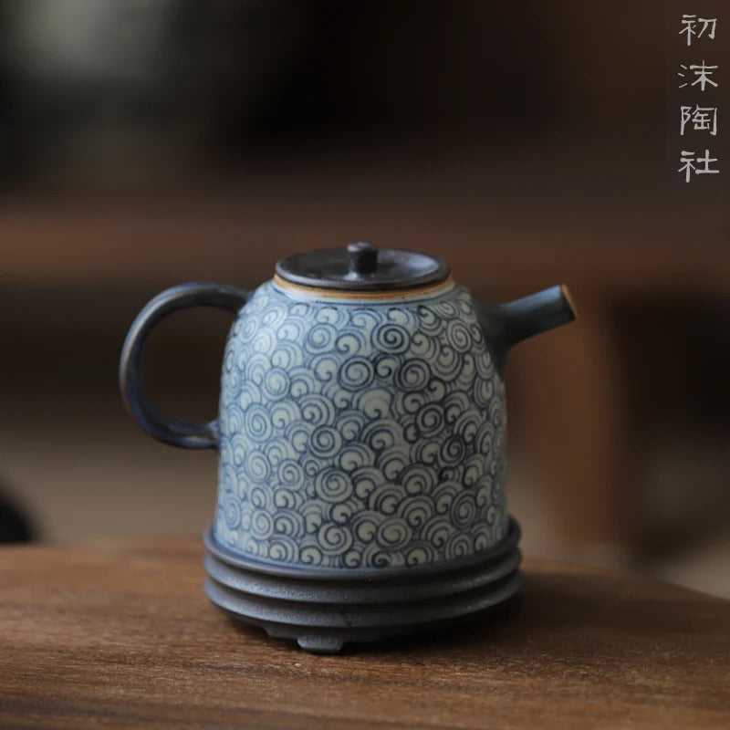 beginning of the jingdezhen ceramic tea set household porcelain teapot coarse pottery teapot han priests pot by hand