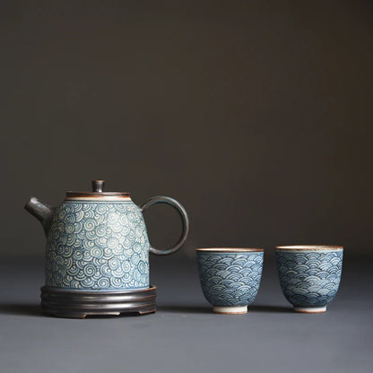 beginning of the jingdezhen ceramic tea set household porcelain teapot coarse pottery teapot han priests pot by hand
