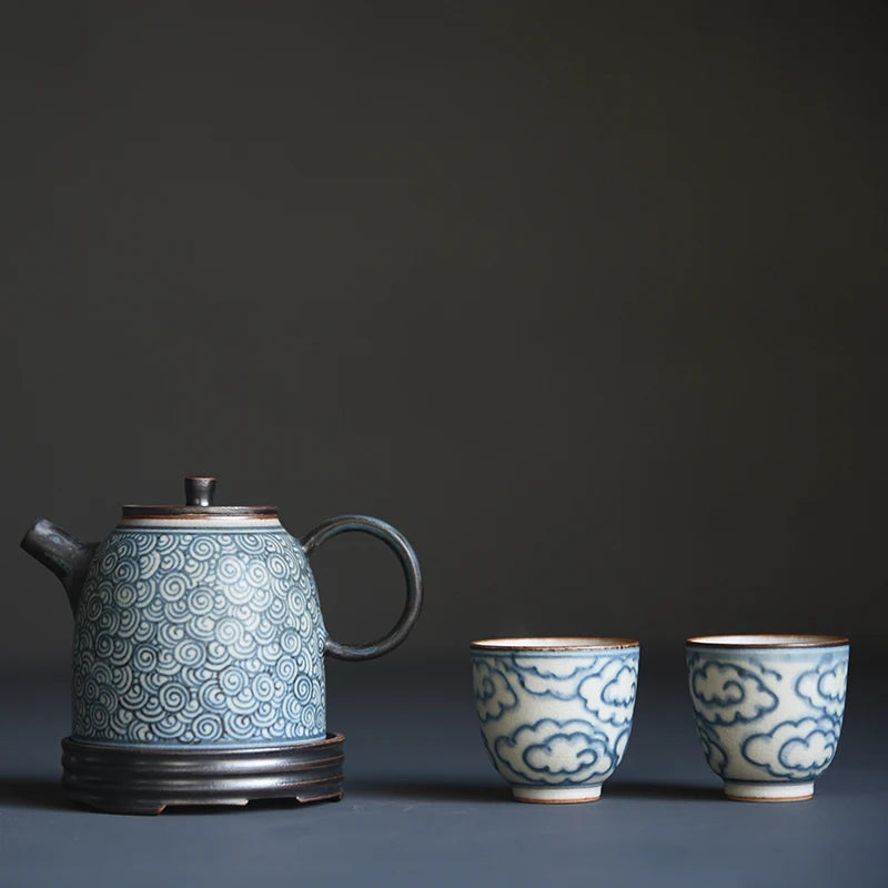 beginning of the jingdezhen ceramic tea set household porcelain teapot coarse pottery teapot han priests pot by hand
