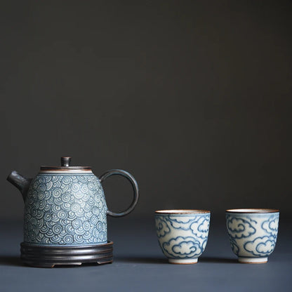 beginning of the jingdezhen ceramic tea set household porcelain teapot coarse pottery teapot han priests pot by hand