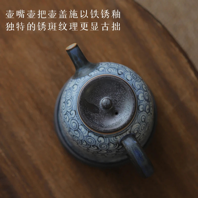 beginning of the jingdezhen ceramic tea set household porcelain teapot coarse pottery teapot han priests pot by hand