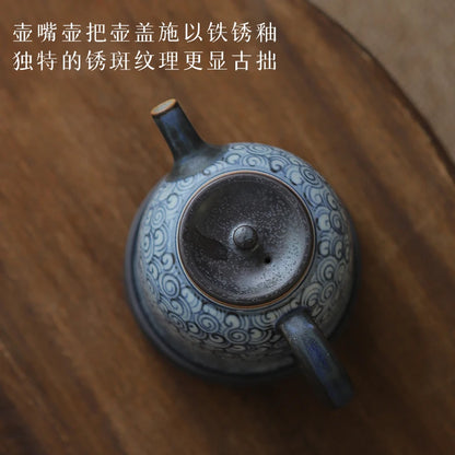 beginning of the jingdezhen ceramic tea set household porcelain teapot coarse pottery teapot han priests pot by hand