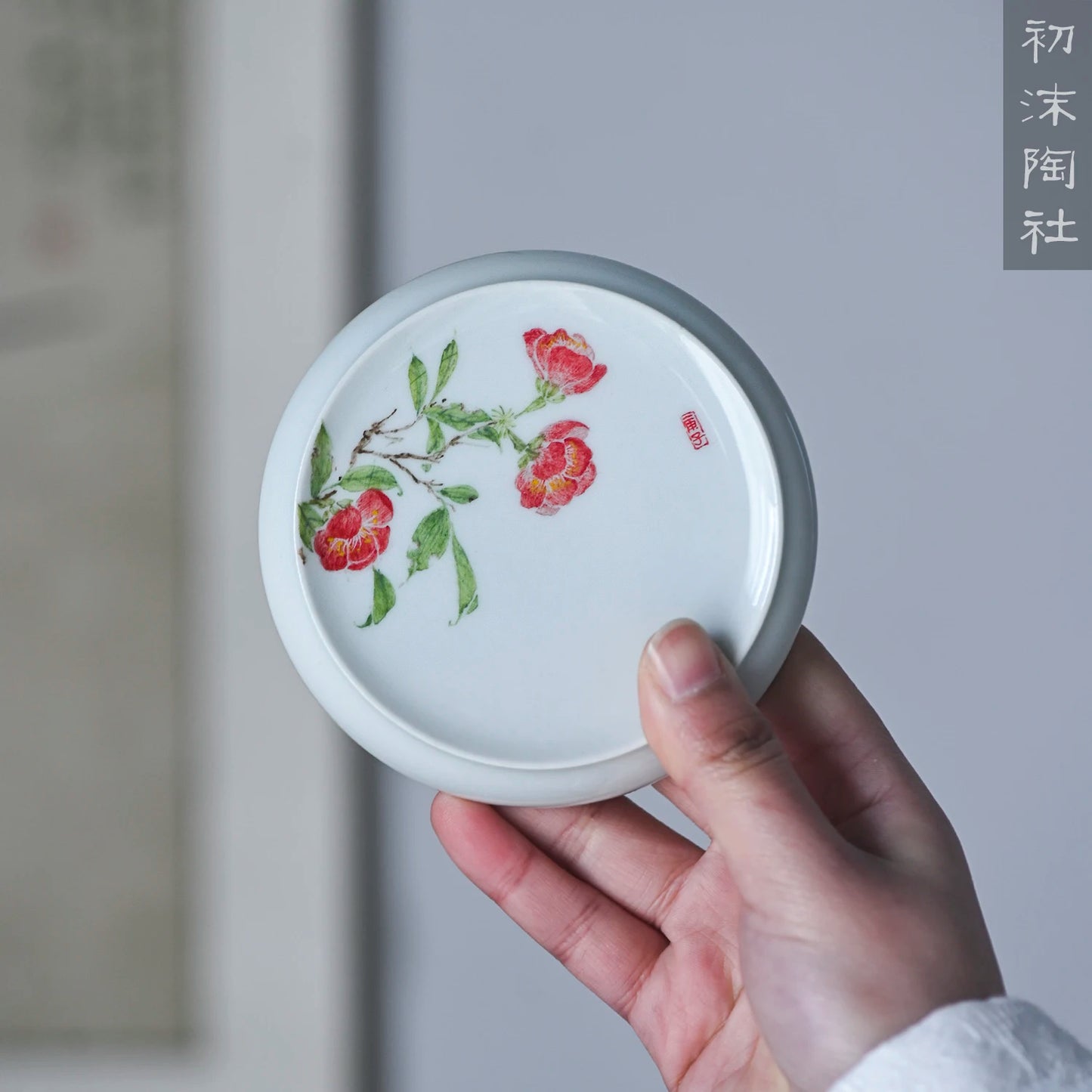 beginning of the jingdezhen hand-painted pastel cover buy ceramic lid manually put tea accessories furnishing articles