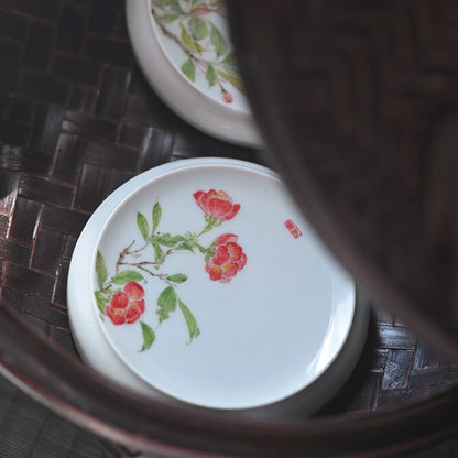 beginning of the jingdezhen hand-painted pastel cover buy ceramic lid manually put tea accessories furnishing articles
