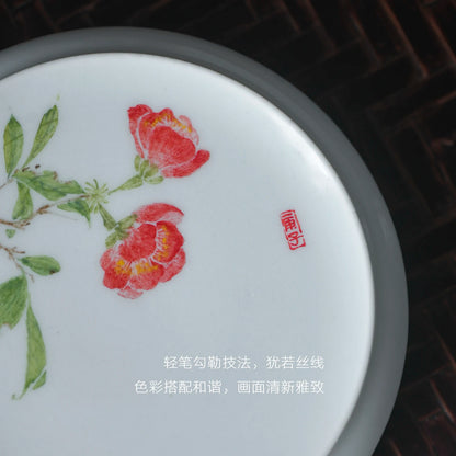 beginning of the jingdezhen hand-painted pastel cover buy ceramic lid manually put tea accessories furnishing articles