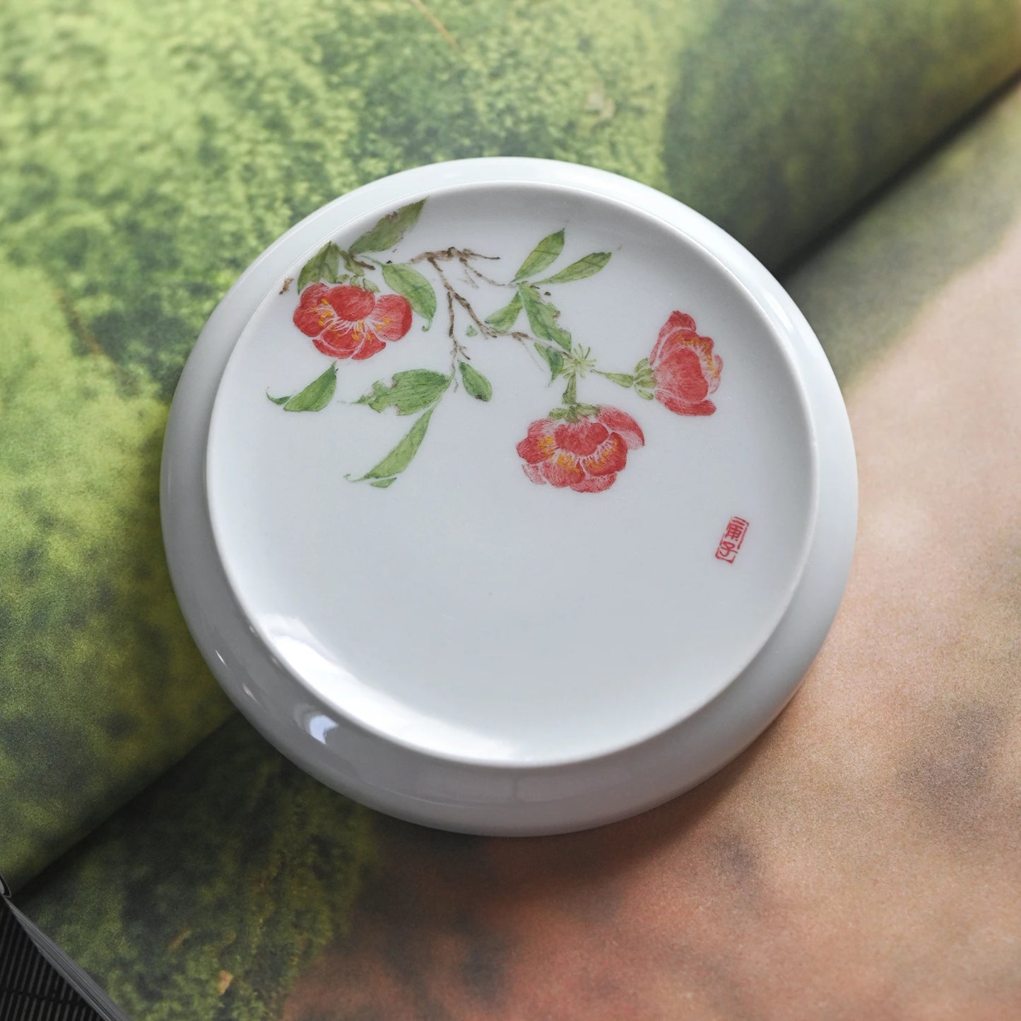 beginning of the jingdezhen hand-painted pastel cover buy ceramic lid manually put tea accessories furnishing articles
