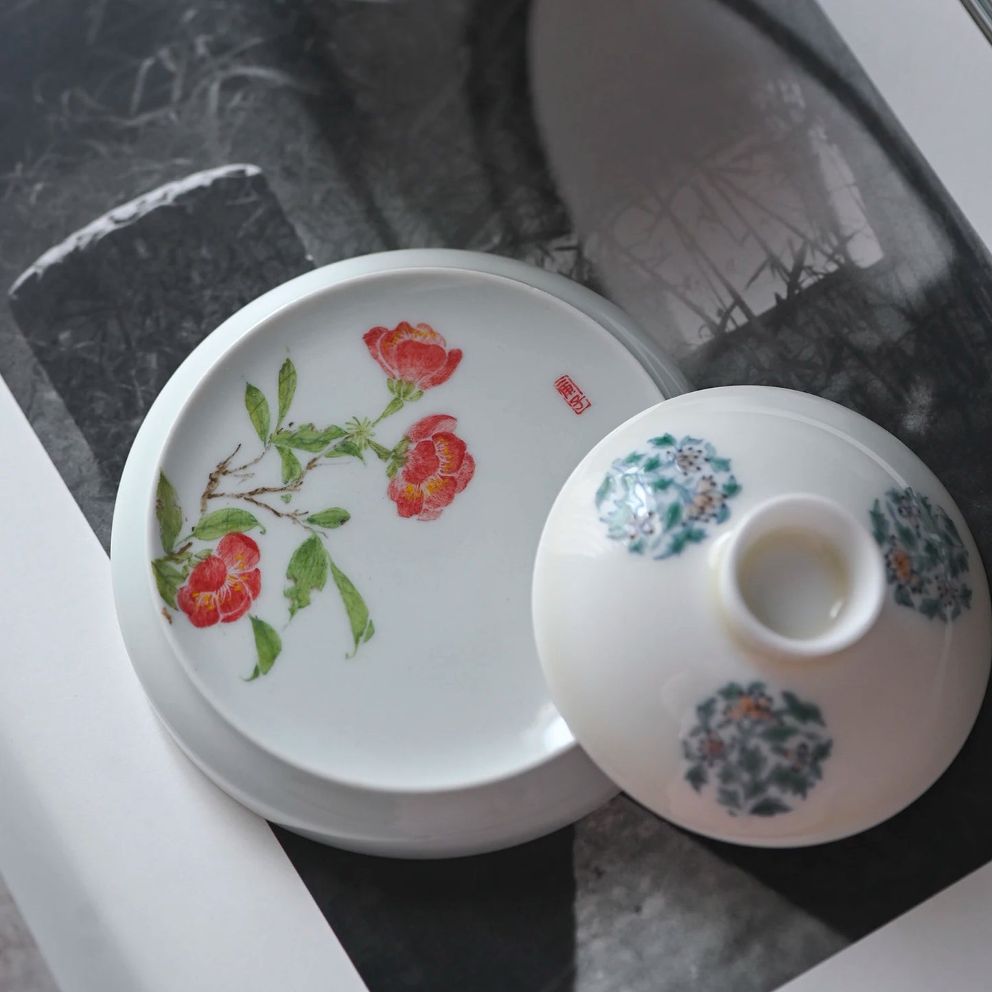 beginning of the jingdezhen hand-painted pastel cover buy ceramic lid manually put tea accessories furnishing articles