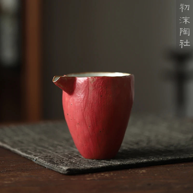 beginning of the manual coarse pottery Japanese powder lead glaze and fair mug cup and a cup of tea is tea jingdezhen