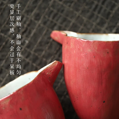 beginning of the manual coarse pottery Japanese powder lead glaze and fair mug cup and a cup of tea is tea jingdezhen